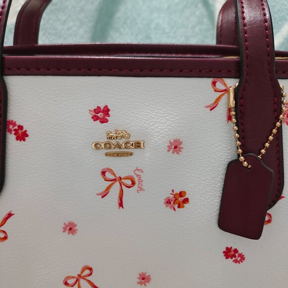 Coach Mini City Tote With Bow Tie Print - Picture 3 of 10